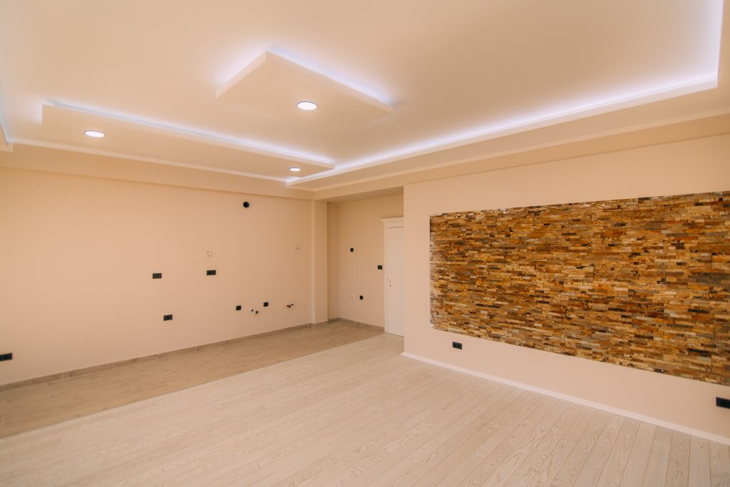 an empty apartment with no furniture. the apartment is renovated